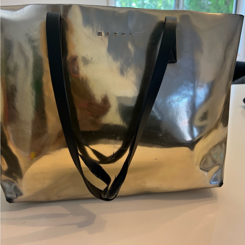 Marni Metallic Gold Tote Bag
